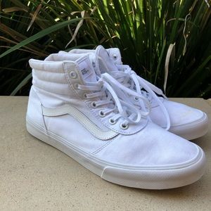 WHITE HIGH TOP VANS SIZE 10
